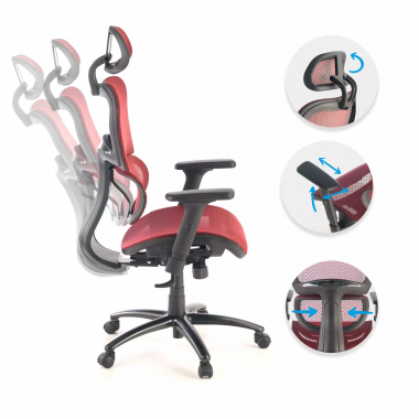 Cadeira ergonómica Ergocity, Almofada lombar, Braços 3D