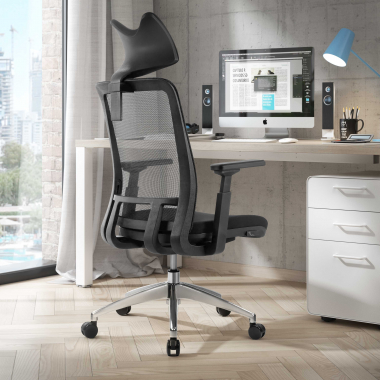 cadeira ergonomica preto shifter malha mesh bracos regulaveis 3d apoio lombar apoio de cabeca 2