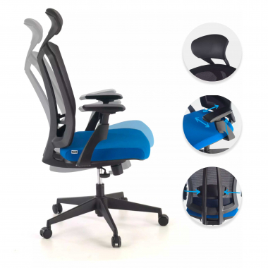 Cadeira ergonómica Ridley, Apoio de cabeça, Mecanismo oscilante