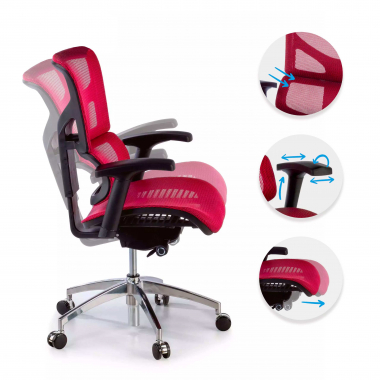cadeira ergonomica vermelho next1 sem apoio de cabeca malha mesh bracos regulaveis 4d apoio lombar duplo 3