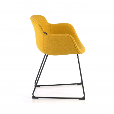 cadeira sala de espera preto amarelo estrutura base patim malha mesh bracos fixos 5