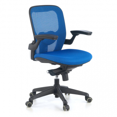 cadeira ergonomica azul cadeira de escritorio malha mesh bracos moveis apoio lombar 1