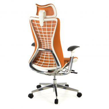 cadeira ergonomica laranja miller malha mesh bracos regulaveis 3d 5