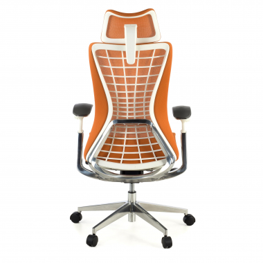 cadeira ergonomica laranja miller malha mesh bracos regulaveis 3d 6
