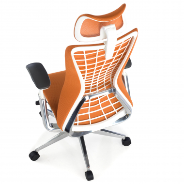 cadeira ergonomica laranja miller malha mesh bracos regulaveis 3d 7