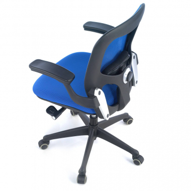 cadeira ergonomica azul cadeira de escritorio malha mesh bracos moveis apoio lombar 8