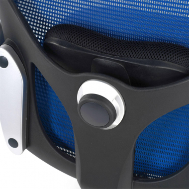 cadeira ergonomica azul cadeira de escritorio malha mesh bracos moveis apoio lombar 6