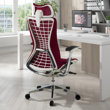 cadeira ergonomica vermelho miller malha mesh bracos regulaveis 3d 2