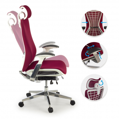 cadeira ergonomica vermelho miller malha mesh bracos regulaveis 3d 3