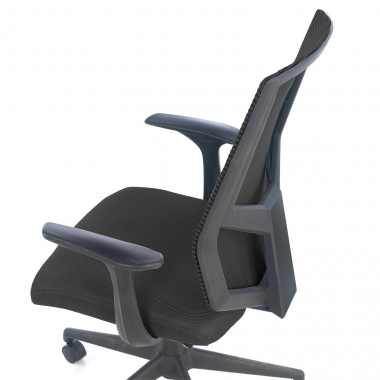 cadeira giratoria preto archer malha mesh bracos fixos apoio lombar 7