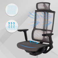 Cadeira Ergonômica com Apoia Cabeças Enjoy black, certificada
