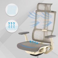 Cadeira Ergonômica com Apoia Cabeças Enjoy white, Mecanismo Syncro