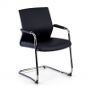 Poltrona Sala de Espera Adele, cantilever, Design moderno, Pele