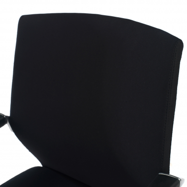 cadeira sala de espera preto tecido pele sintetica bracos estofados 7