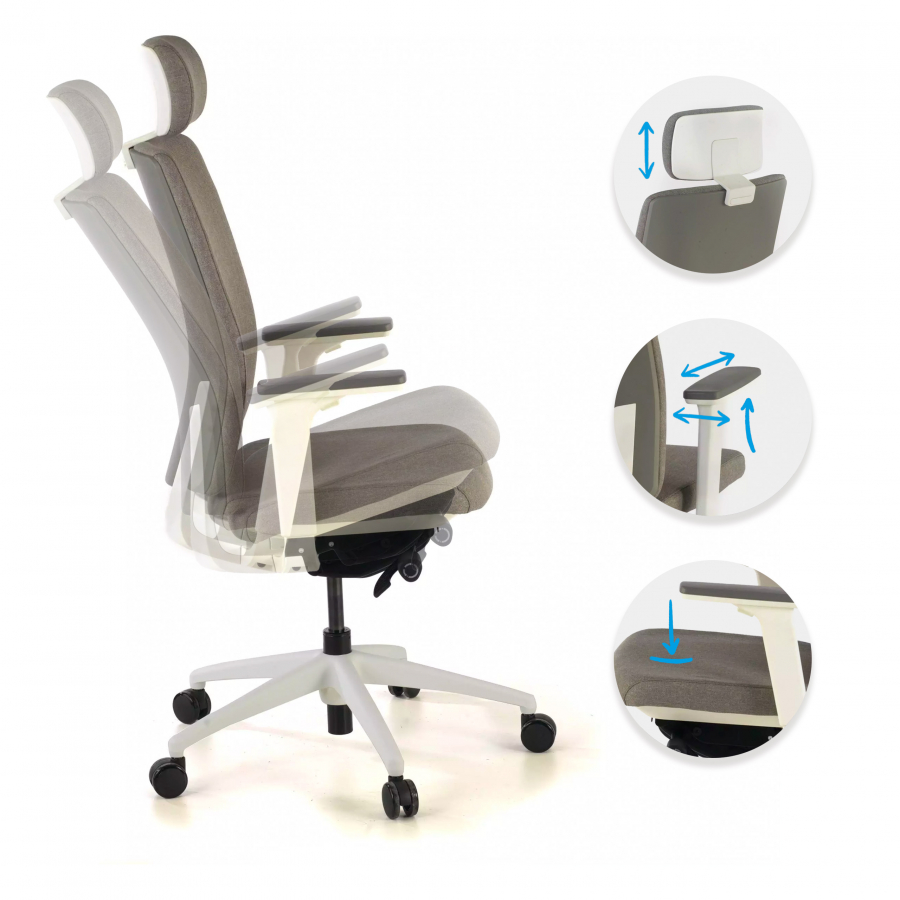 Cadeira ergonómica Astra, espuma injetada apoio de braços 3D
