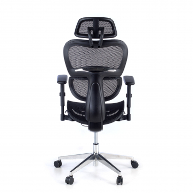 cadeira ergonomica preto estrutura negra base cromada malha mesh bracos regulaveis 3d apoio lombar duplo apoio de cabeca 8