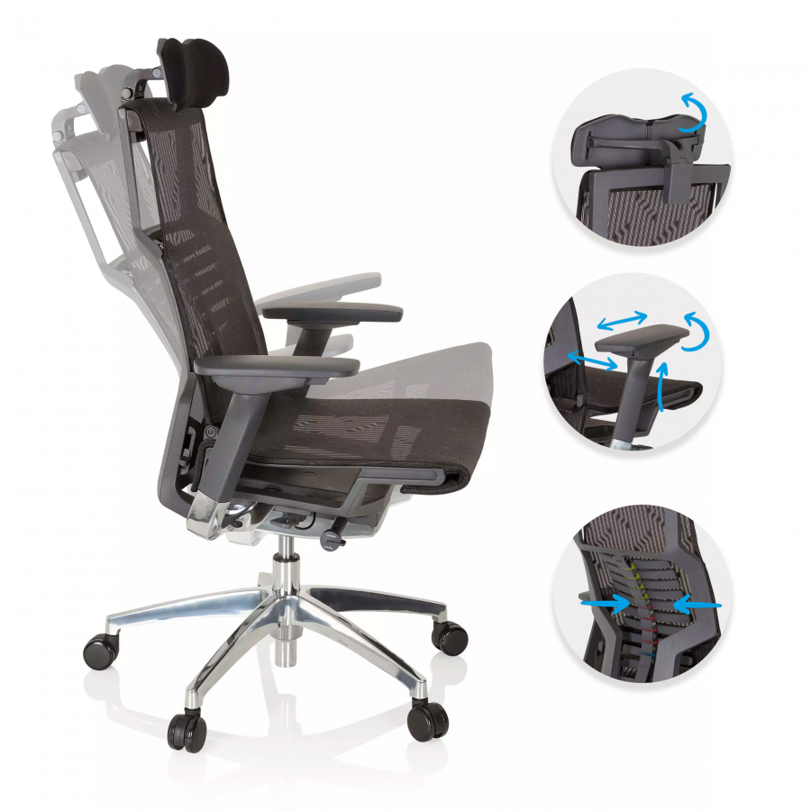 Cadeira Ergonómica Dynamic, mecanismo sincronizado plus