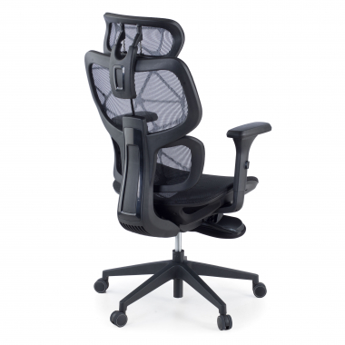 cadeira ergonomica preto every malha mesh bracos regulaveis 3d apoio de cabeca apoio de pes extensivel 7
