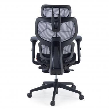 cadeira ergonomica preto every malha mesh bracos regulaveis 3d apoio de cabeca apoio de pes extensivel 8