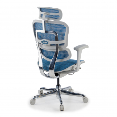 cadeira ergonomica branco azul estrutura branca red malha mesh bracos moveis apoio de cabeca 7