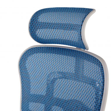 cadeira ergonomica branco azul estrutura branca red malha mesh bracos moveis apoio de cabeca 11