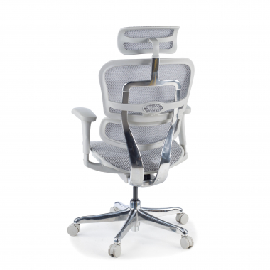 cadeira ergonomica branco cinzento estrutura branca red malha mesh bracos moveis apoio de cabeca 8