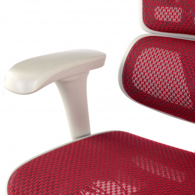 cadeira ergonomica branco vermelho estrutura branca red malha mesh bracos moveis apoio de cabeca 11