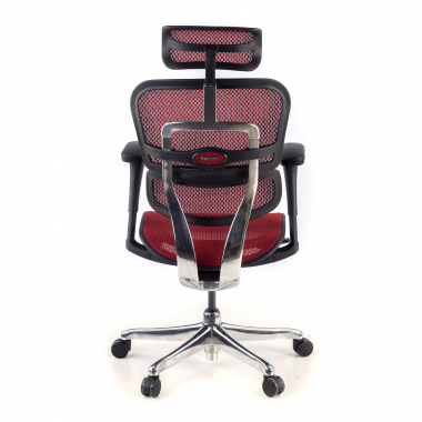 cadeira ergonomica vermelho estrutura preta red malha mesh bracos moveis apoio de cabeca 7