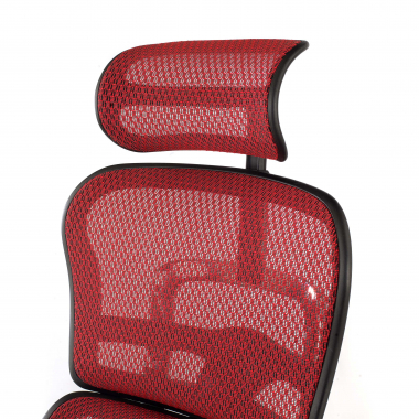 cadeira ergonomica vermelho estrutura preta red malha mesh bracos moveis apoio de cabeca 9