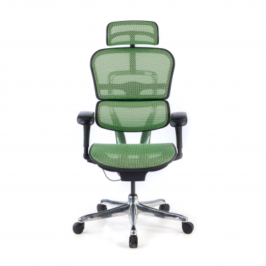 cadeira ergonomica verde estrutura preta red malha mesh bracos moveis apoio de cabeca 5