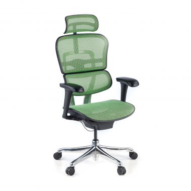 cadeira ergonomica verde estrutura preta red malha mesh bracos moveis apoio de cabeca 1