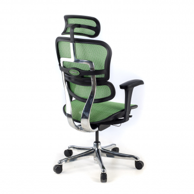 cadeira ergonomica verde estrutura preta red malha mesh bracos moveis apoio de cabeca 6