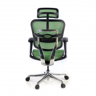 cadeira ergonomica verde estrutura preta red malha mesh bracos moveis apoio de cabeca 7