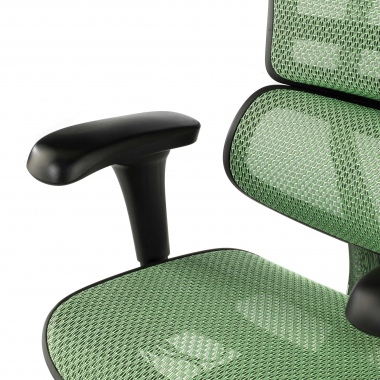 cadeira ergonomica verde estrutura preta red malha mesh bracos moveis apoio de cabeca 10