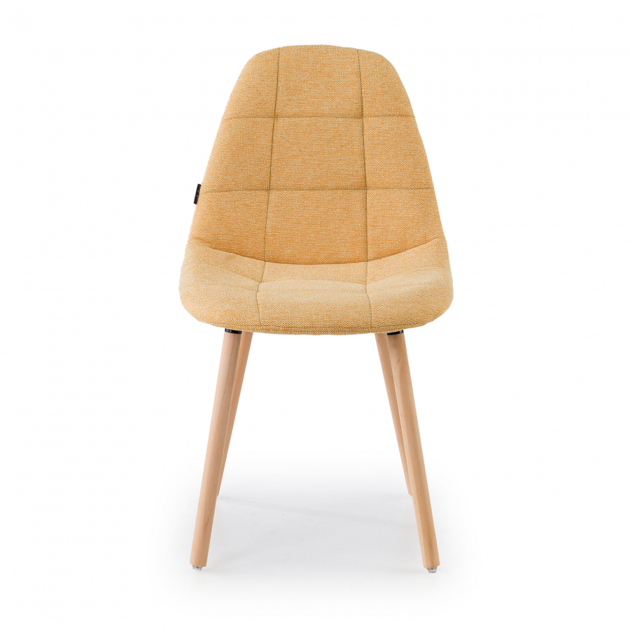 Cadeira Nórdica Zafir, Espesso Acolchoado, Pés de madeira
