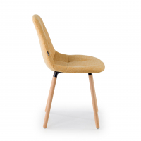 Cadeira Nórdica Zafir, Espesso Acolchoado, Pés de madeira