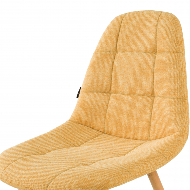 cadeira nordica amarelo pes de madeira tecido sem bracos 6
