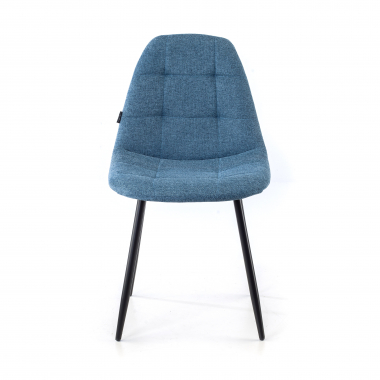 cadeira nordica azul pes de metal tecido sem bracos 3