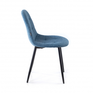 cadeira nordica azul pes de metal tecido sem bracos 4
