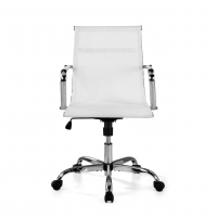 Cadeira escritório design Spirit, apoio para braço de aço, encosto baixo, rede