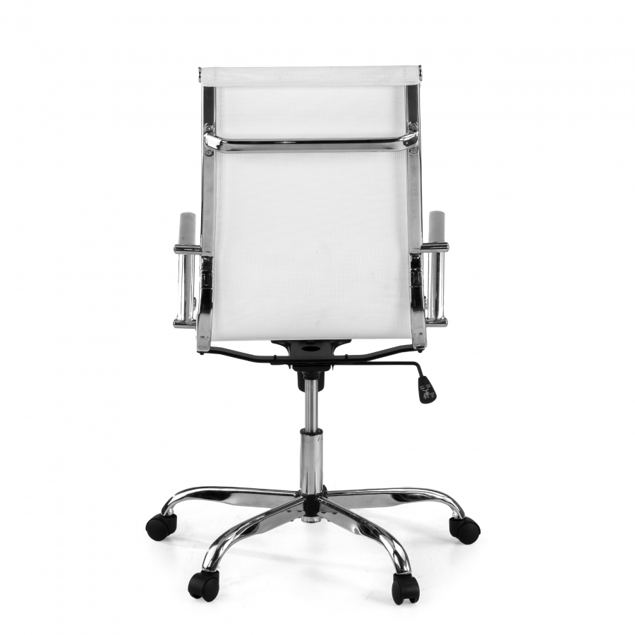 Cadeira escritório design Spirit, apoio para braço de aço, encosto alto, rede
