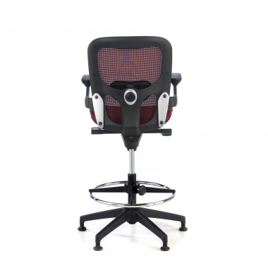 banco ergonomico vermelho taburete de oficina malha mesh bracos fixos 7