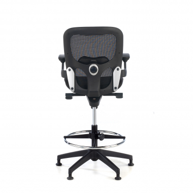 banco ergonomico preto taburete de oficina malha mesh bracos fixos 7