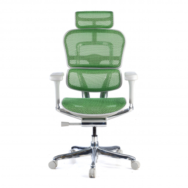 cadeira ergonomica branco verde estrutura branca red malha mesh bracos regulaveis 5d apoio de cabeca 3