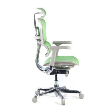 cadeira ergonomica branco verde estrutura branca red malha mesh bracos regulaveis 5d apoio de cabeca 4