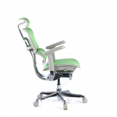 cadeira ergonomica branco verde estrutura branca red malha mesh bracos regulaveis 5d apoio de cabeca 5