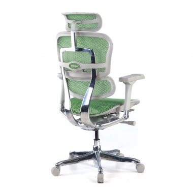 cadeira ergonomica branco verde estrutura branca red malha mesh bracos regulaveis 5d apoio de cabeca 6