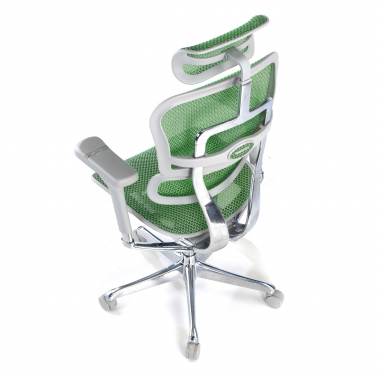 cadeira ergonomica branco verde estrutura branca red malha mesh bracos regulaveis 5d apoio de cabeca 7