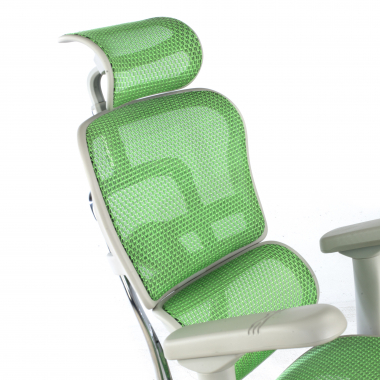 cadeira ergonomica branco verde estrutura branca red malha mesh bracos regulaveis 5d apoio de cabeca 9