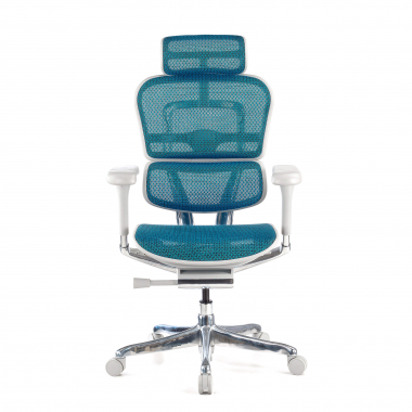 cadeira ergonomica branco azul estrutura branca red malha mesh bracos regulaveis 5d apoio de cabeca 3